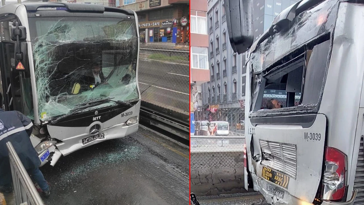 İstanbul Küçükçekmece'de iki metrobüs çarpıştı