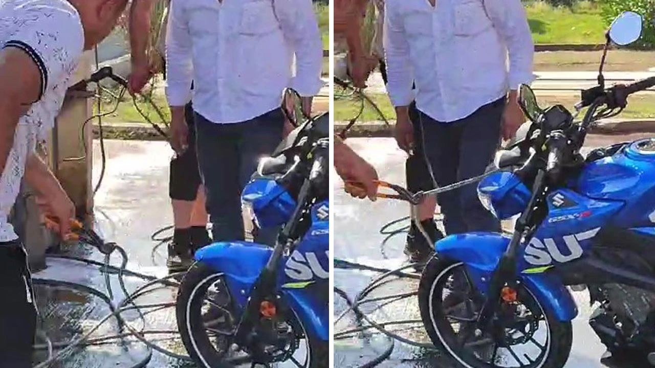 Motor sürücüsü şoke oldu! Direksiyondan ayırmak için dakikalarca uğraştı