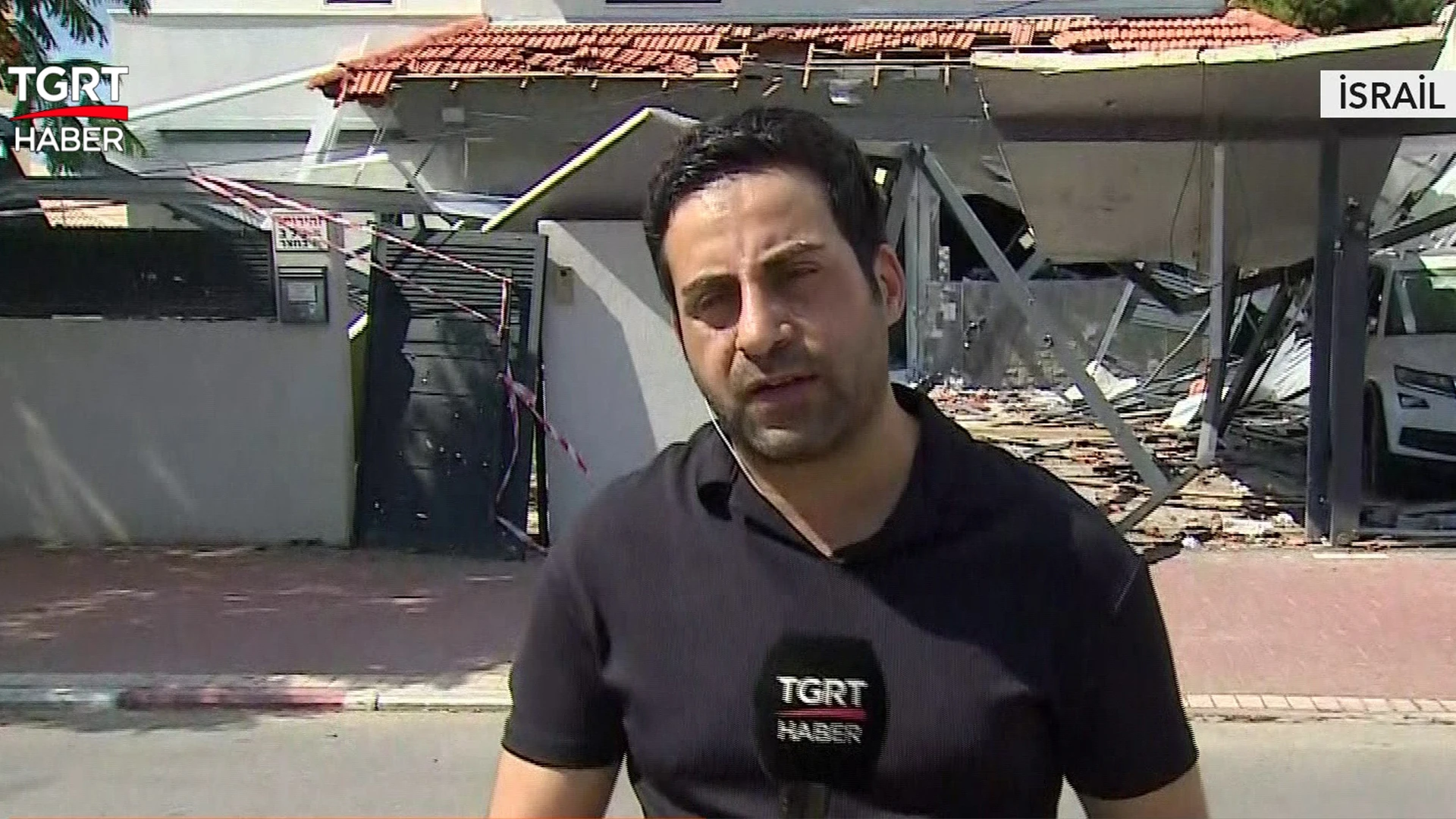 Hamas'ın denizden attığı roket eve isabet etti! TGRT Haber o eve girdi