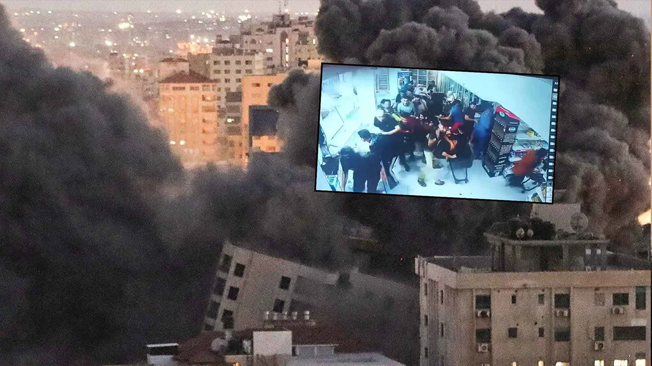 İsrail markette alışveriş yapan Filistinlileri vurdu! Saldırı anı kamerada
