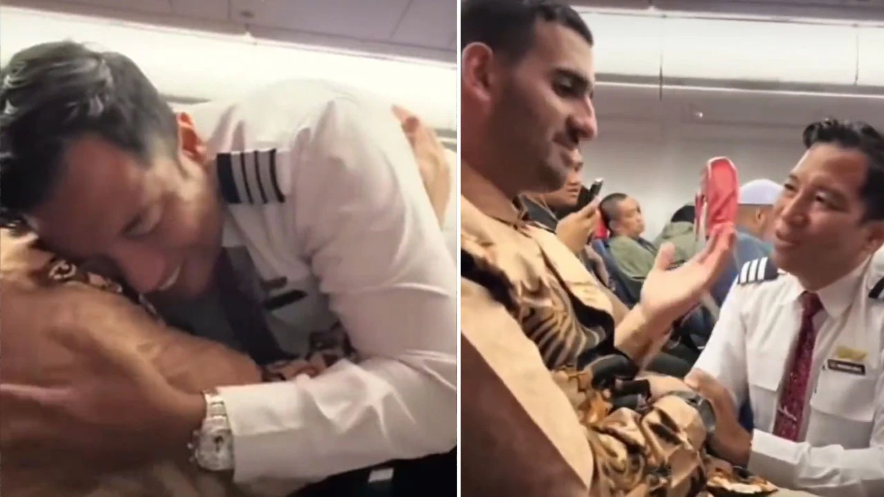 Endonezyalı pilot Filistinli yolcuya sımsıkı sarıldı, viral oldu