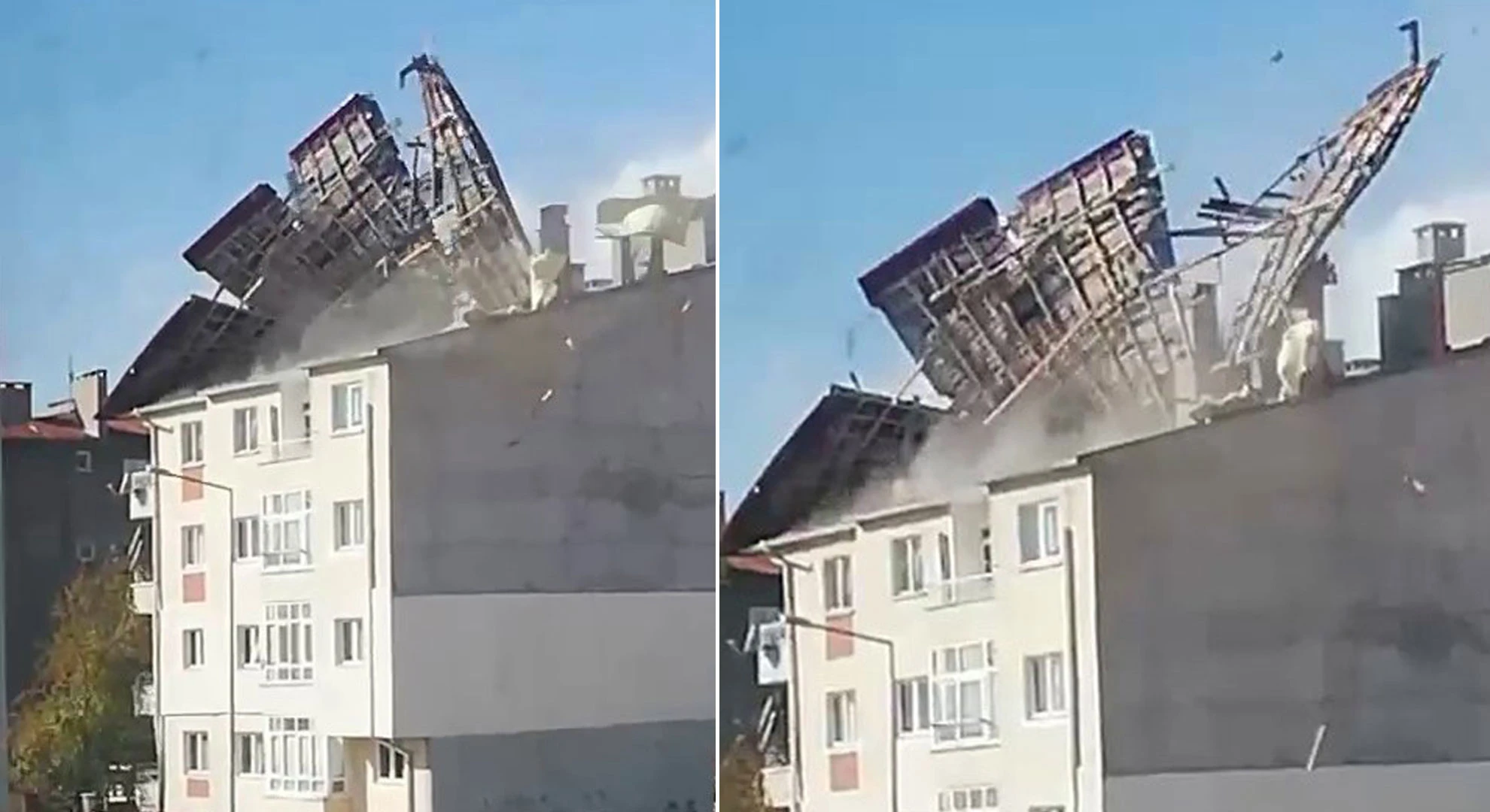 Sivas'ta binanın çatısı uçtu site sakinleri şikayetçi: Daha önce de uçtu