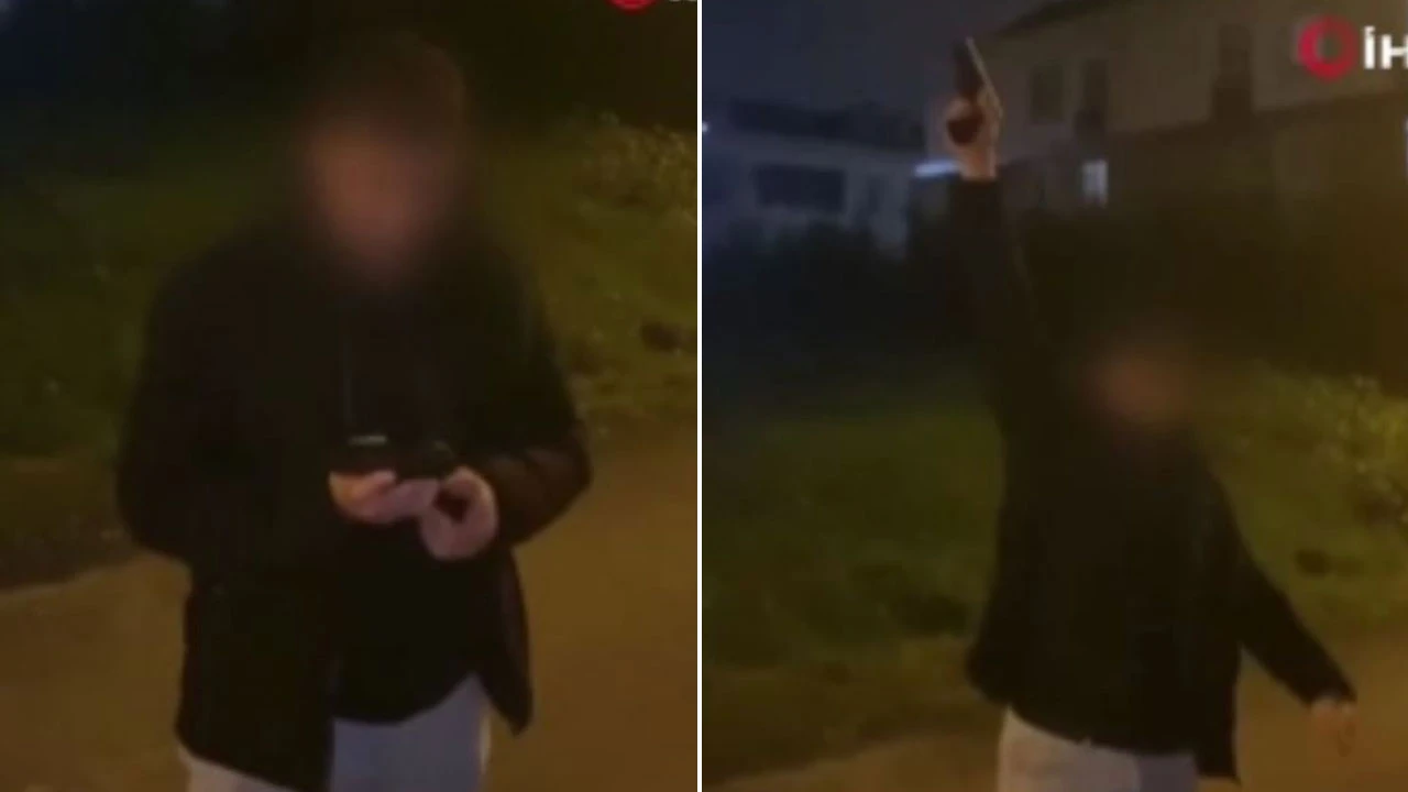 Elinde silahla havaya ateş açıp o anları paylaşan çocuk yakalandı