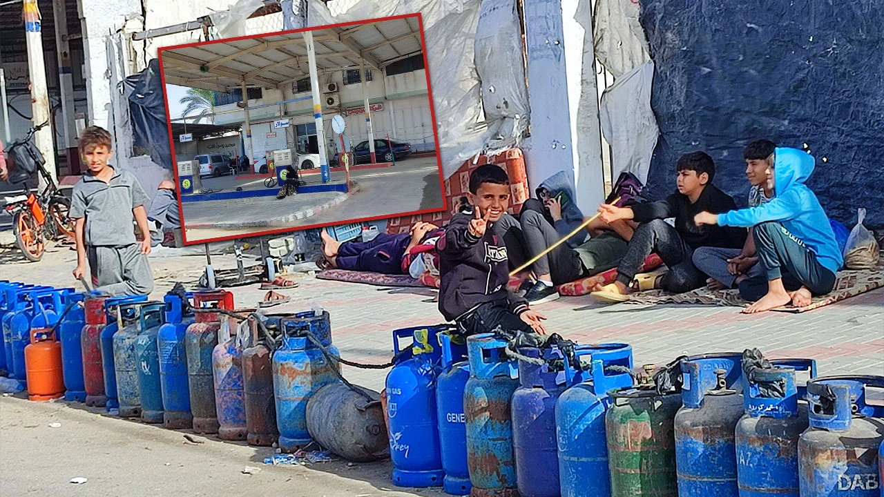 Gazze'deki Filistinliler savaşın gölgesinde gaz için saatlerce sıra bekliyor