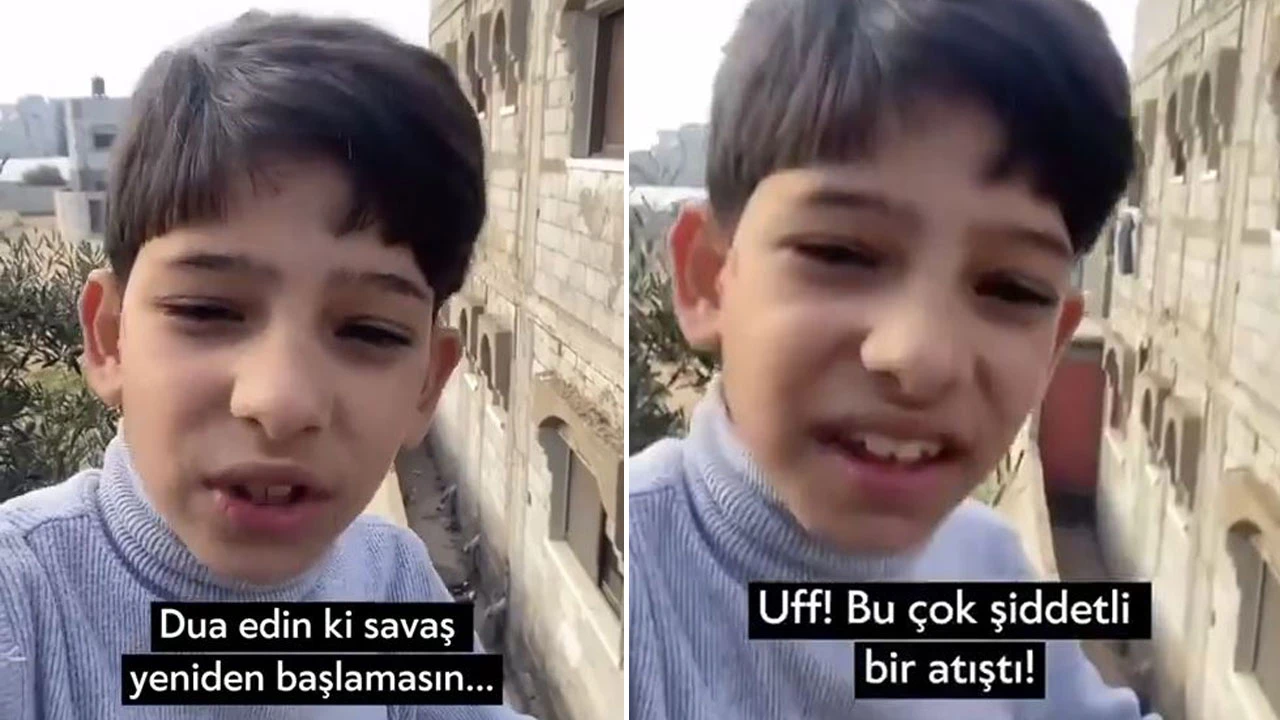 Gazzeli çocuk savaşın yeniden başlamaması için dünyaya seslenerek dua istedi