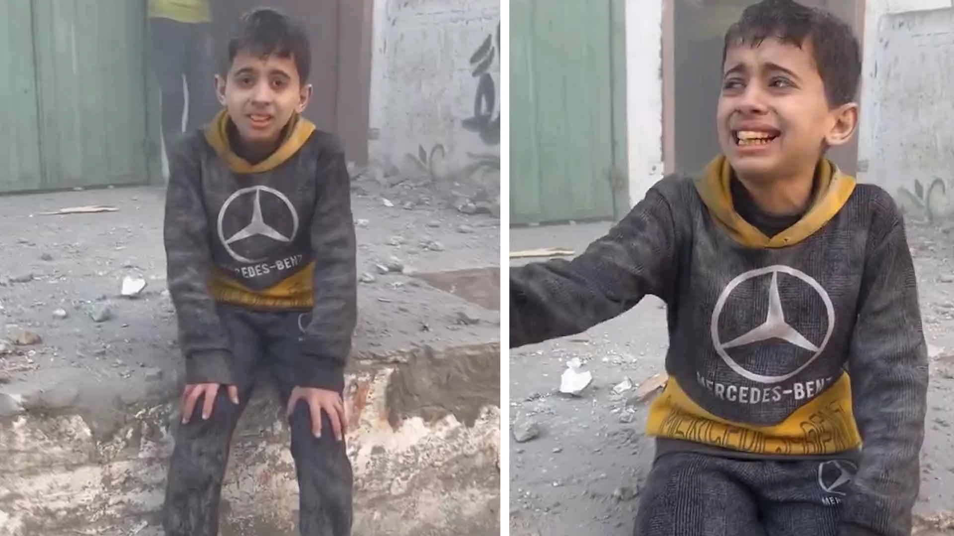 Kardeşi ve babasını İsrail saldırılarında kaybeden küçük çocuğun çaresiz gözyaşları...