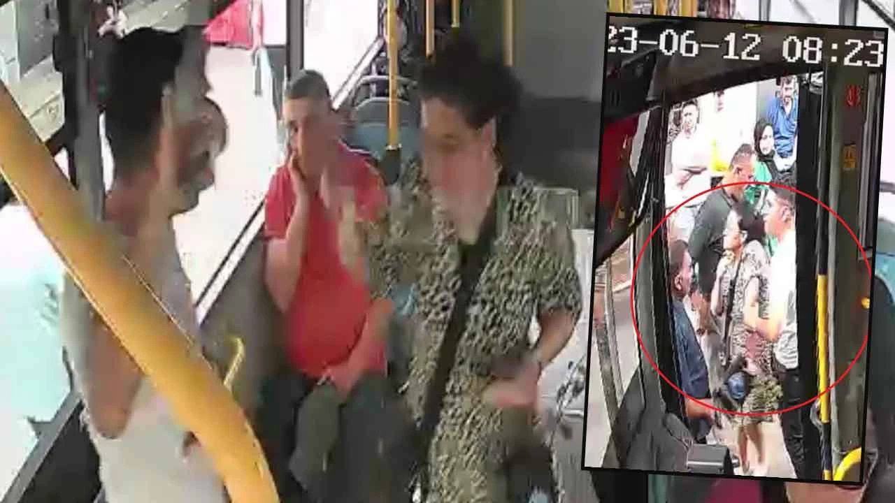 Otobüste 3 dakika bekleme kavgası Şoför "Arabamdan in" diyerek kadını aşağı itti tartakladı