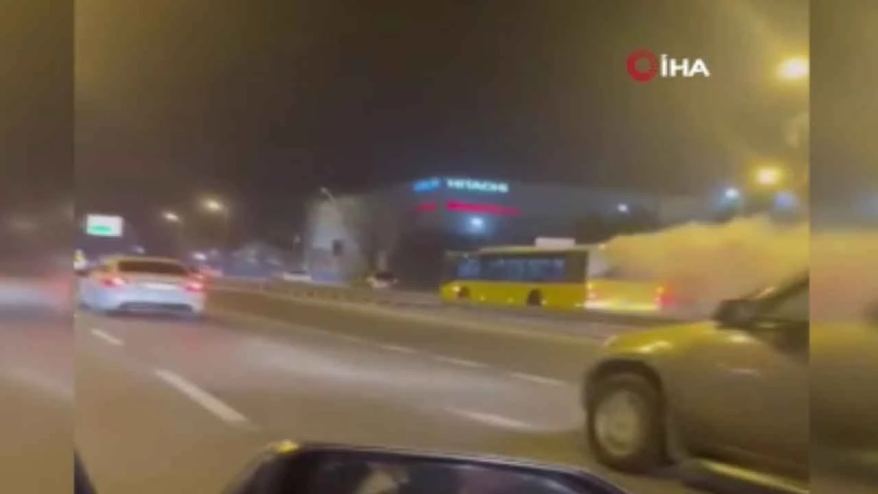 Kartal'da İETT otobüsü yana yana ilerledi! Şaşırtan anlar