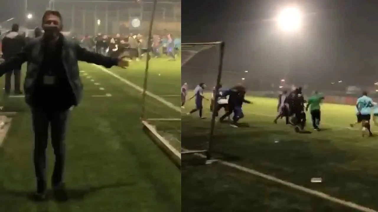 Bursa'da futbol turnuvası boks maçına döndü! O anları gülerek kaydetti