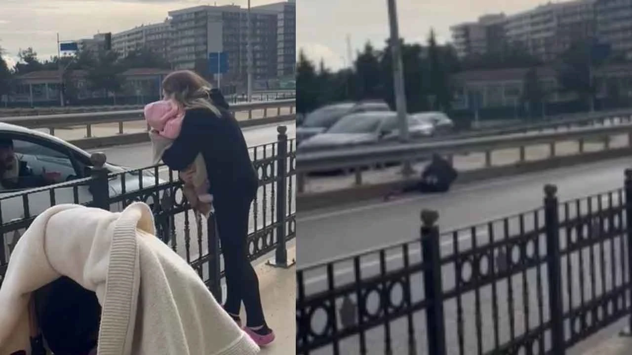 Kucağında bebeğiyle eşini metrelerce sürükledi! Pendik'te koca dehşeti kamerada!