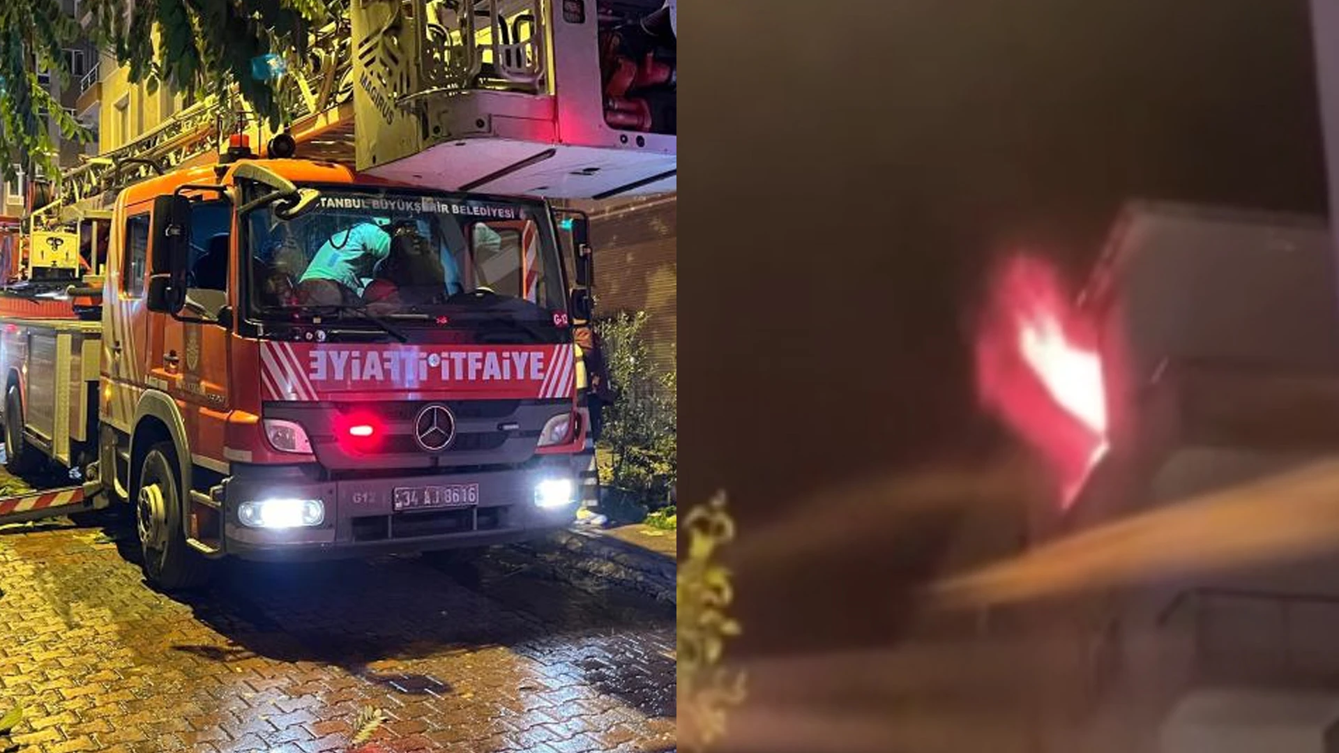 Bahçelievler'de 6 katlı bina alev alev yandı!