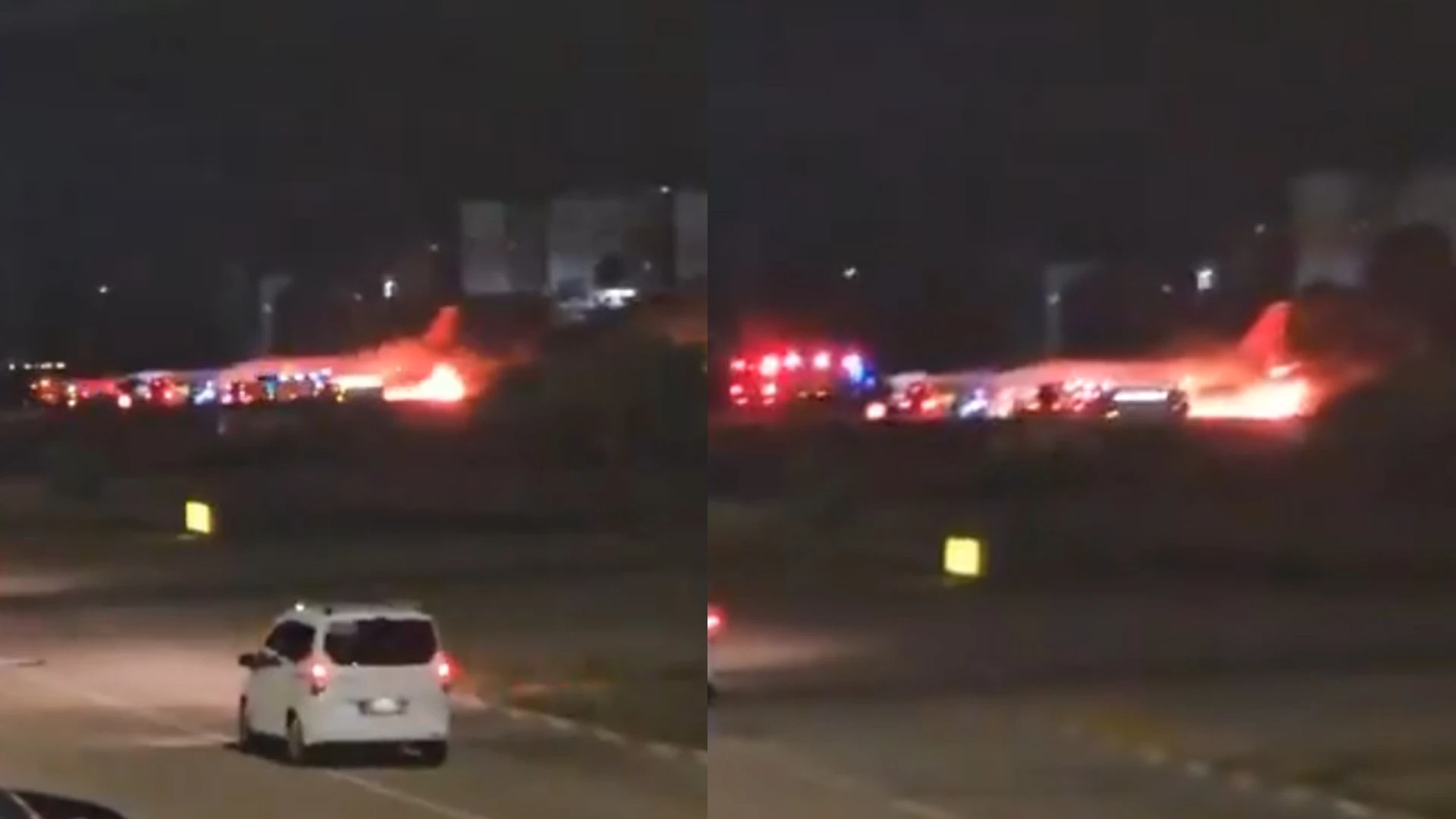 Antalya Havalimanı'nda yangın paniği! Rus yolcu uçağın alev topuna döndü