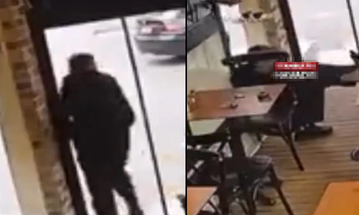 Cam kapıya kafa atmasıyla yere oturması bir oldu