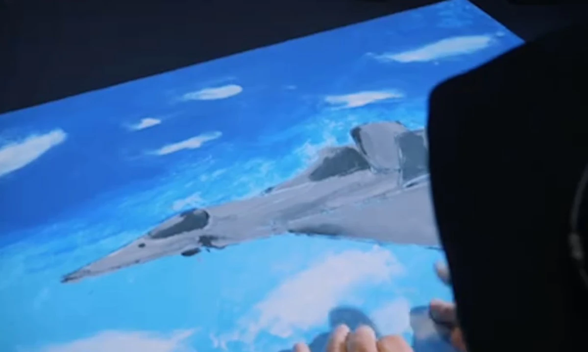 KAAN'ın sanat ile buluşması! Görme engelli ressam Eşref Armağan, tuvale ilmek ilmek işledi