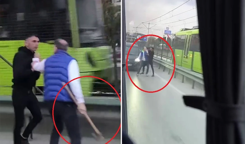 Bursa'da baltalı dehşet! Yol verme kavgası görenleri şoke etti
