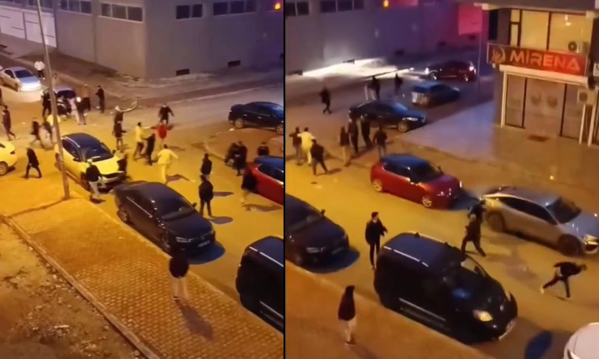 Araçlar çarpıştı, taraflar tekme ve yumruklarla birbirine girdi! O anlar kamerada