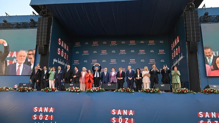 İzmir'deki mitinge damga vuran istatistik... Ahmet Davutoğlu yine en çok konuşan isim oldu! - Secim-2023