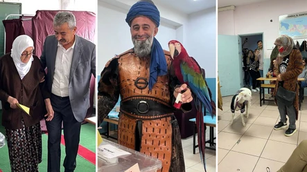 Kuzusunu giydirdi, kuşunu omzuna aldı, 110 yaşında demokrasi için yola düştü! İşte sandık başından ilginç kareler - Secim-2023