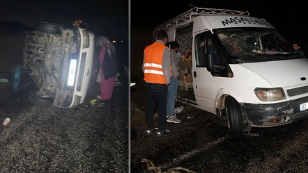 Konya'da işçileri taşıyan minibüs devrildi: Çok sayıda yaralı var - Gündem