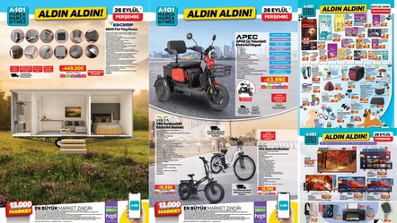 A101 26 Eylül aktüel kataloğunda elektrikli moped, yatak, ankastre set, şarjlı masaj aleti ve evcil hayvan ürünleri öne çıkıyor - Aktüel