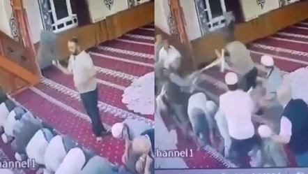 Namaz esnasında imamın kafasına tabureyle vurdu! Cemaat duruma vantilatör ile müdahale etti  - Gündem