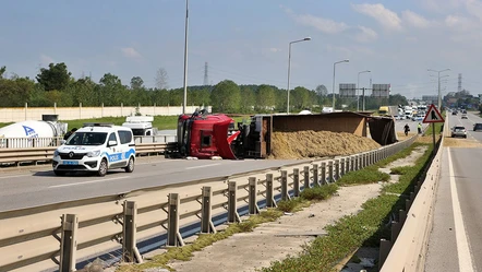 Arı soktu, ortalık savaş alanına döndü! Devrilen tır 50 metre sürüklendi, yol trafiğe kapatıldı - Gündem