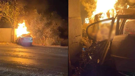 İzmir'de feci kaza! Duvara çarpan otomobil bir anda alev aldı: 1 ölü - Gündem