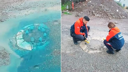 Yalova'da rögardan fışkıran mavi suyun gizemi çözüldü! Valilik sebebini açıkladı - Gündem