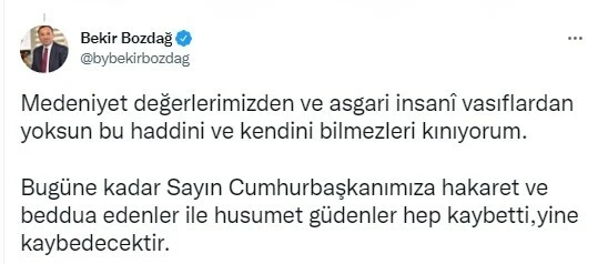 Adalet Bakanı Bozdağ'dan Erdoğan'ın rahatsızlığıyla ilgili çirkin paylaşımlara sert tepki