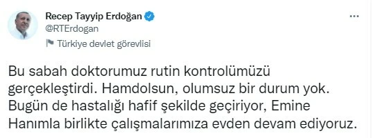 Erdoğan'dan koronavirüs açıklaması: Hafif geçiriyoruz