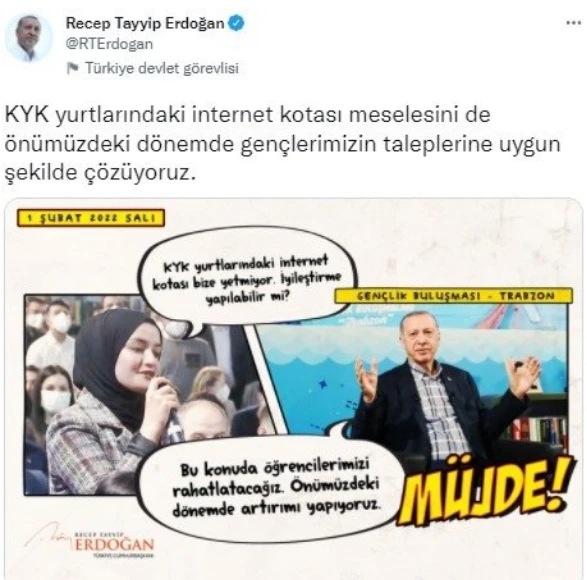 Son dakika! Cumhurbaşkanı Erdoğan müjdeyi vermişti: İnternet kotası iki katına çıkarıldı