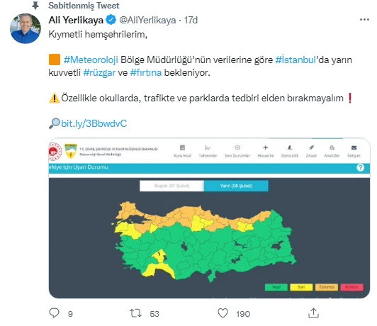 Vali Yerlikaya uyardı! Fırtına şiddetli geliyor, hızı 85 kilometreyi bulacak
