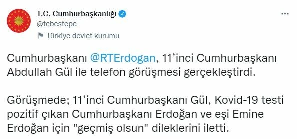 Cumhurbaşkanı Erdoğan Abdullah Gül ile görüştü