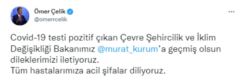 Bakan Murat Kurum'un koronavirüs testi pozitif çıktı