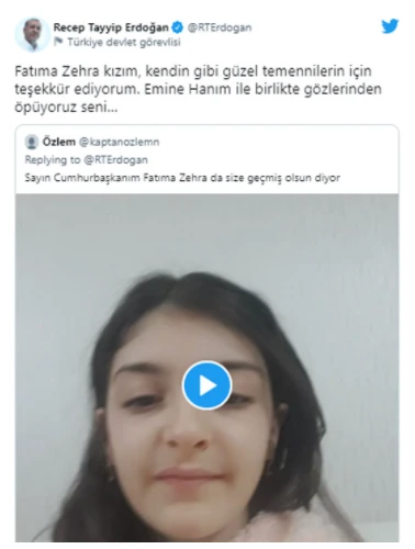 Covid-19 testi pozitif çıkan Cumhurbaşkanı Erdoğan'dan vatandaşlara teşekkür