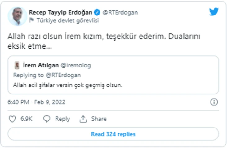 Covid-19 testi pozitif çıkan Cumhurbaşkanı Erdoğan'dan vatandaşlara teşekkür