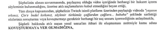 Pqueen lakaplı Twitch yayıncısı Pelin Baynazoğlu için karar verildi