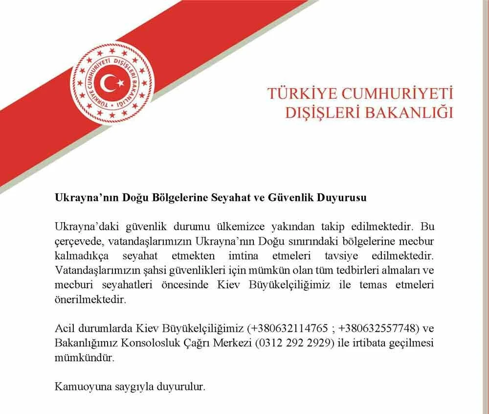 Dışişleri'nden Ukrayna'ya gidecek vatandaşlara kritik uyarı!