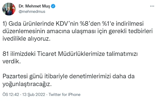 Son dakika! Bakan Muş'tan gıda fiyatlarıyla ilgili 81 ile talimat: En ağır yaptırım uygulanacak
