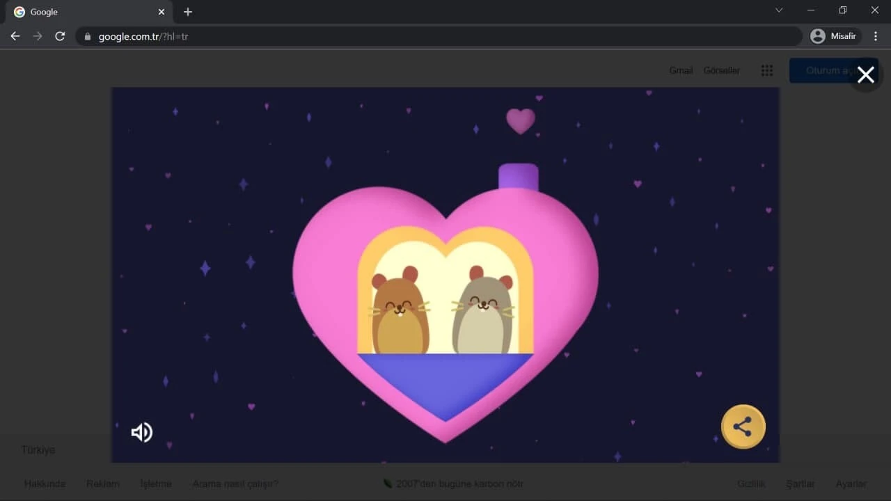 Google'dan 14 Şubat'a özel yeni Doodle