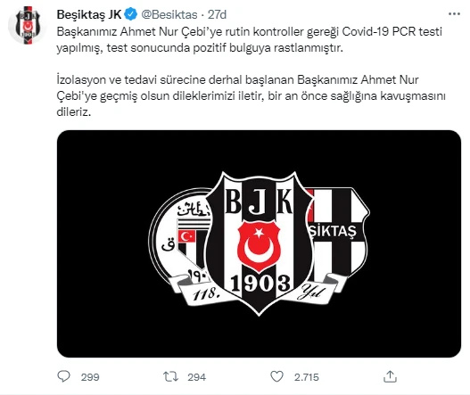 Son dakika! Beşiktaş Başkanı Ahmet Nur Çebi koronavirüse yakalandı
