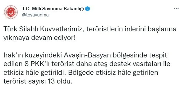 Son dakika! İnlerini başlarına yıkmaya devam! 8 terörist daha etkisiz hale getirildi