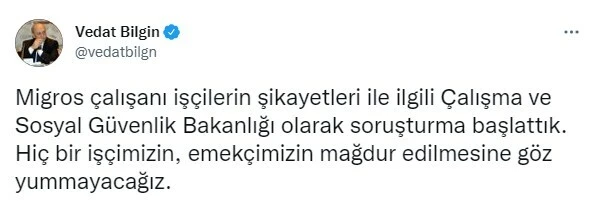 Son dakika! Bakan Bilgin'den Migros açıklaması: Soruşturma başlatıldı