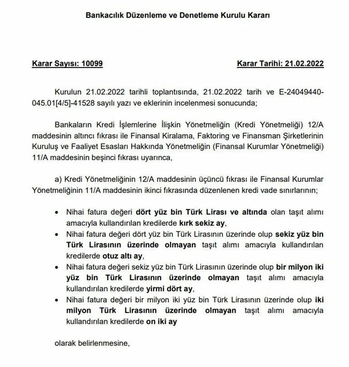 Araba alacaklar dikkat! BDDK otomotiv kredilerinde limitleri arttırdı