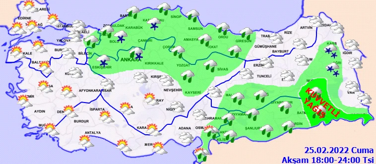 Meteoroloji'den birçok ile sarı kodlu uyarı: Yağmur ve kar şiddetli geliyor (25 Şubat hava durumu)