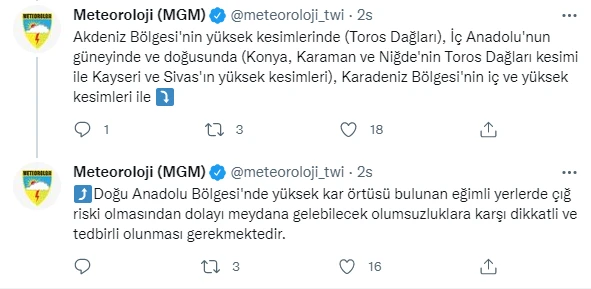 Meteoroloji'den birçok ile sarı kodlu uyarı: Yağmur ve kar şiddetli geliyor (25 Şubat hava durumu)