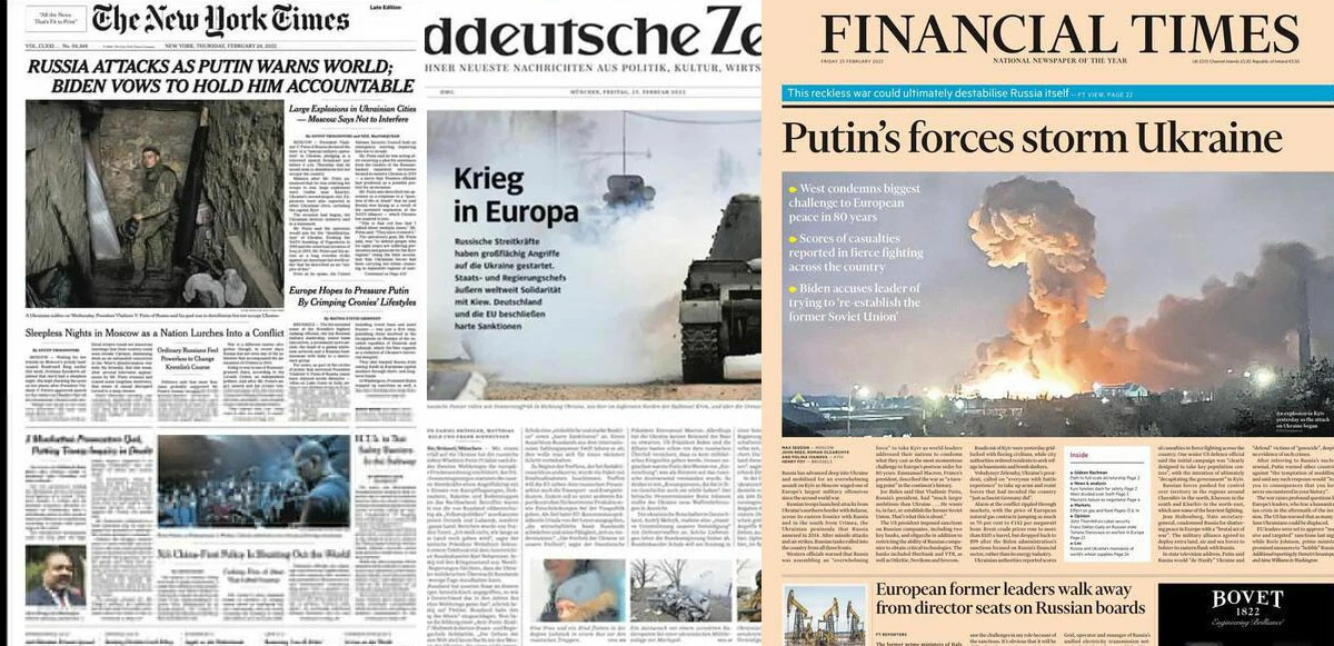 Rusya'nın Ukrayna'yı işgali dünya basınına böyle yansıdı