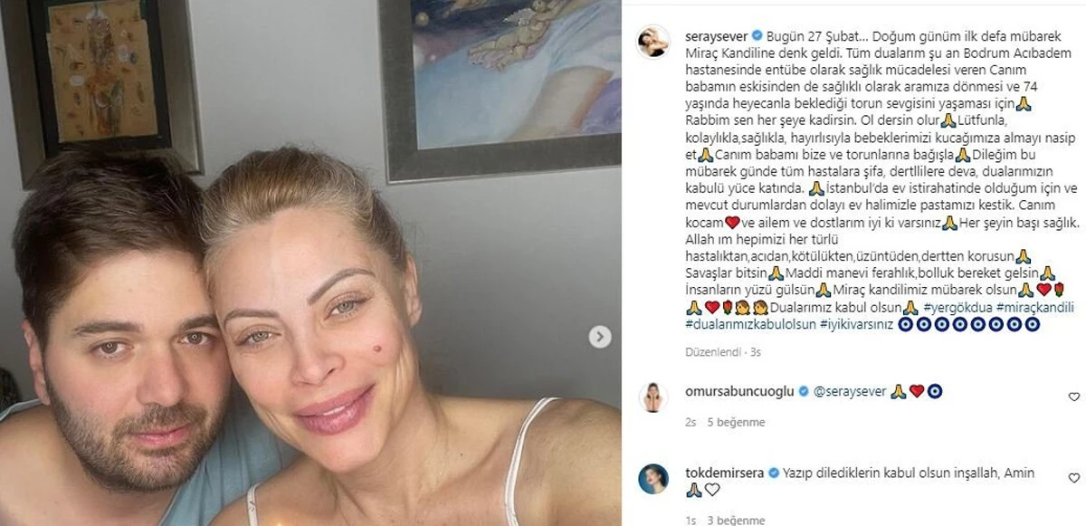 Kötü haberi duyuran Seray Sever hayranlarından dua istedi