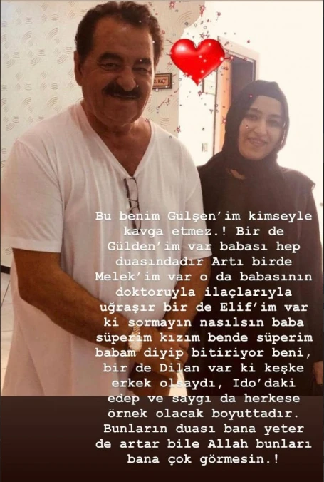 İbrahim Tatlıses sır gibi saklandığı kızı Gülşen'i paylaştı! Oğlu Ahmet'i yok saydı