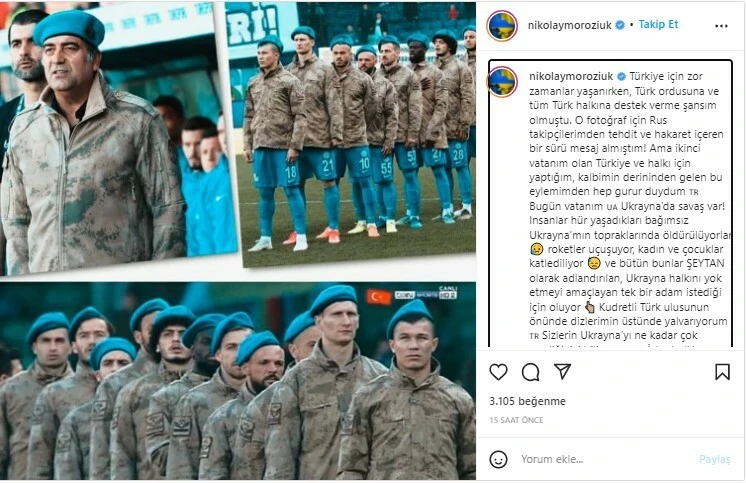 Ukraynalı futbolcu Morozyuk "Dizlerimin üstünde yalvarıyorum" diyerek Türkiye'ye seslendi